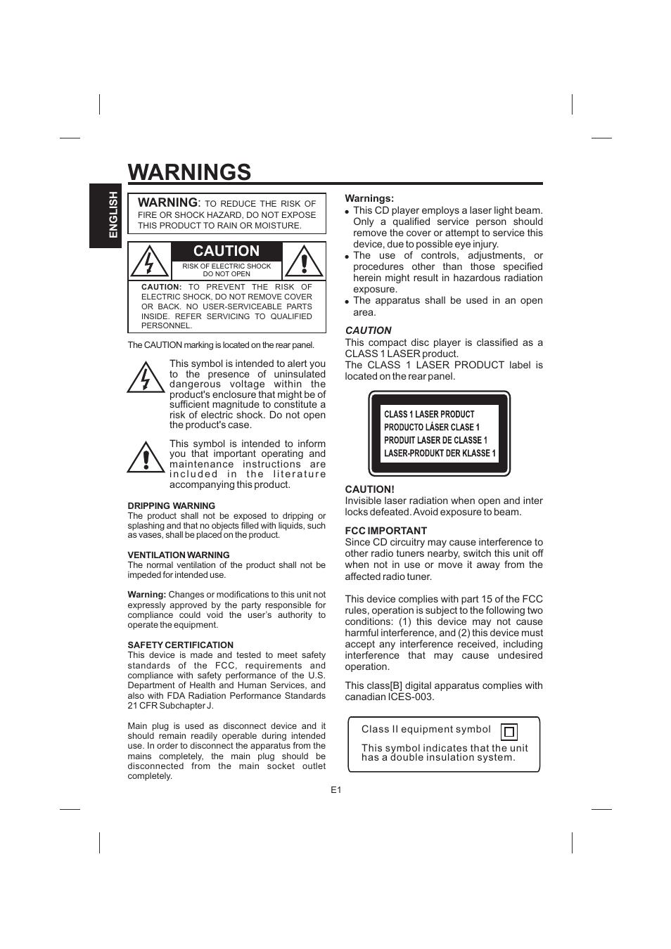 頁面 2, Warnings, Caution | Singing Machine SML383 User Manual | Page 2 / 44