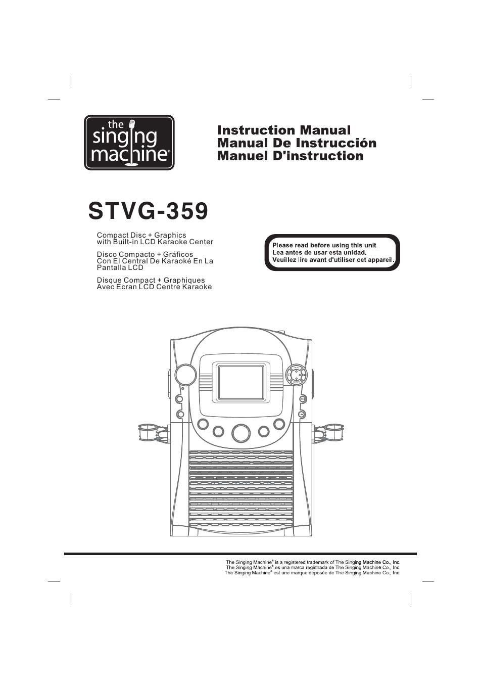 Singing Machine STVG359 User Manual | 40 pages