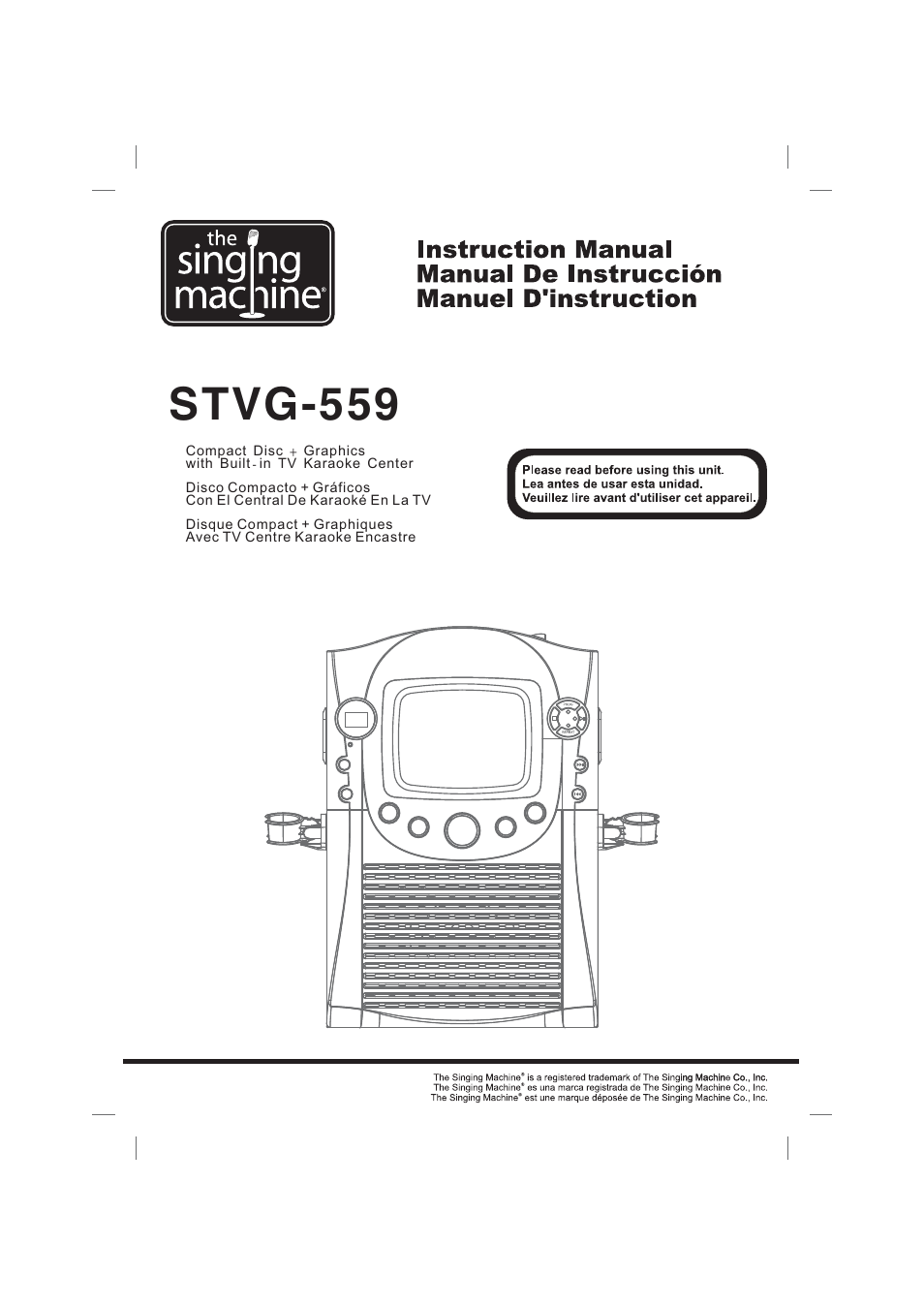 Singing Machine STVG559 User Manual | 40 pages