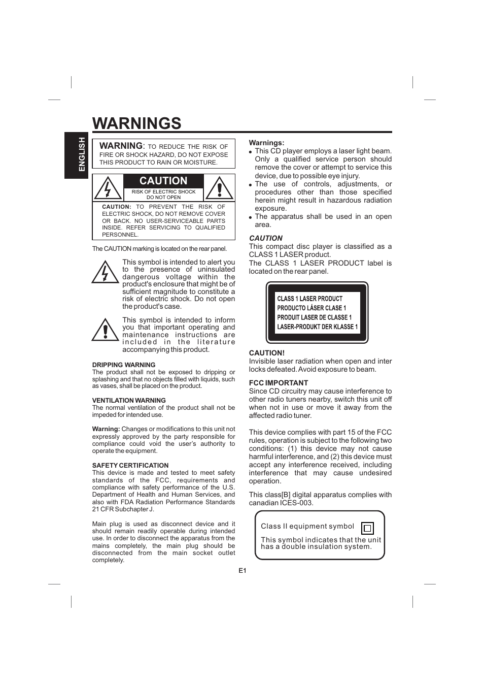 Warnings, Caution | Singing Machine STVG559 User Manual | Page 2 / 40