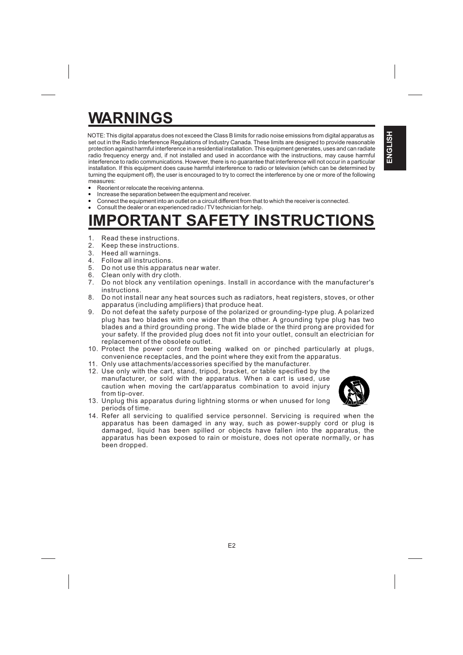 Warnings, Important safety instructions | Singing Machine STVG559 User Manual | Page 3 / 40