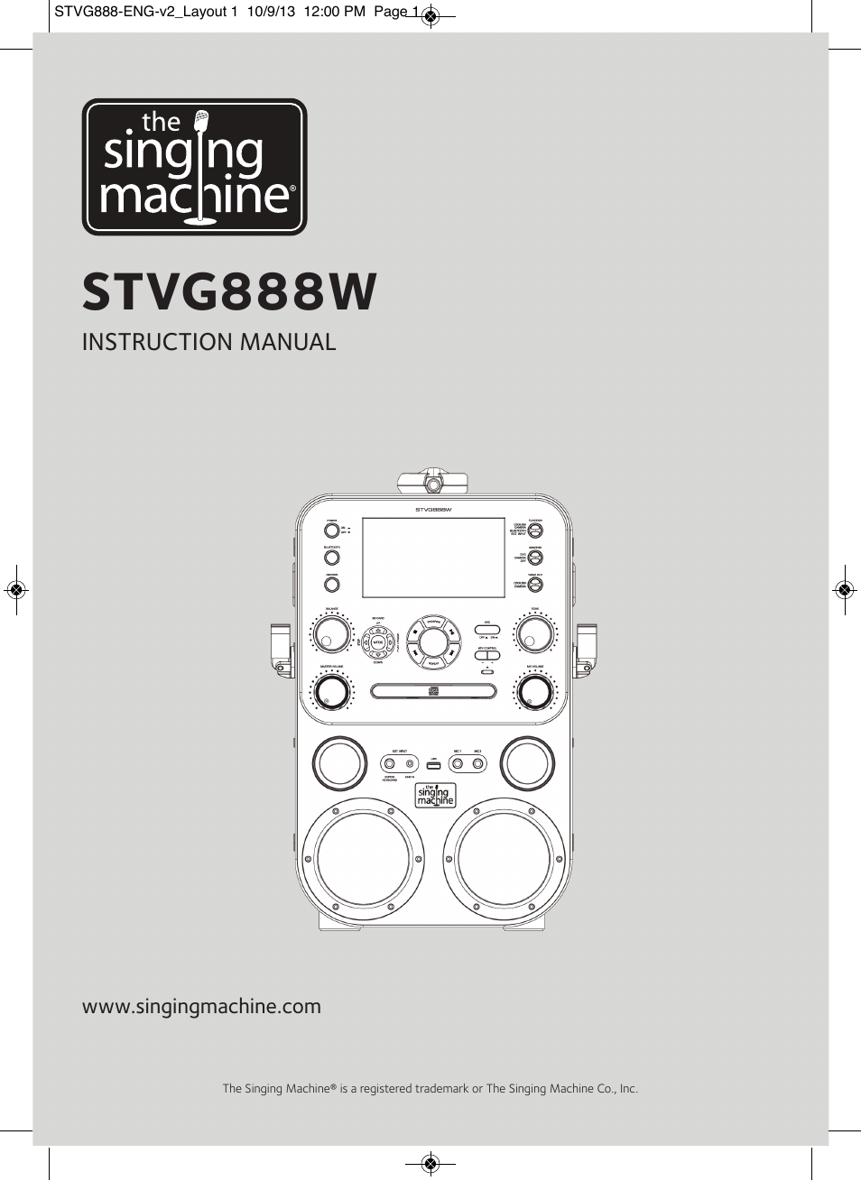 Singing Machine STVG888 User Manual | 24 pages