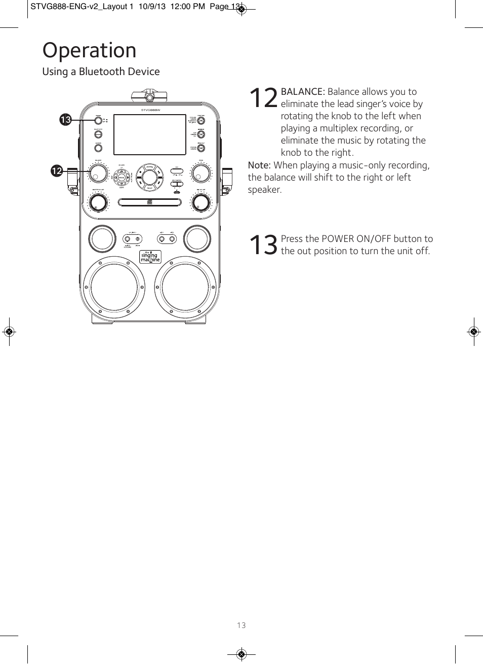 Operation | Singing Machine STVG888 User Manual | Page 14 / 24