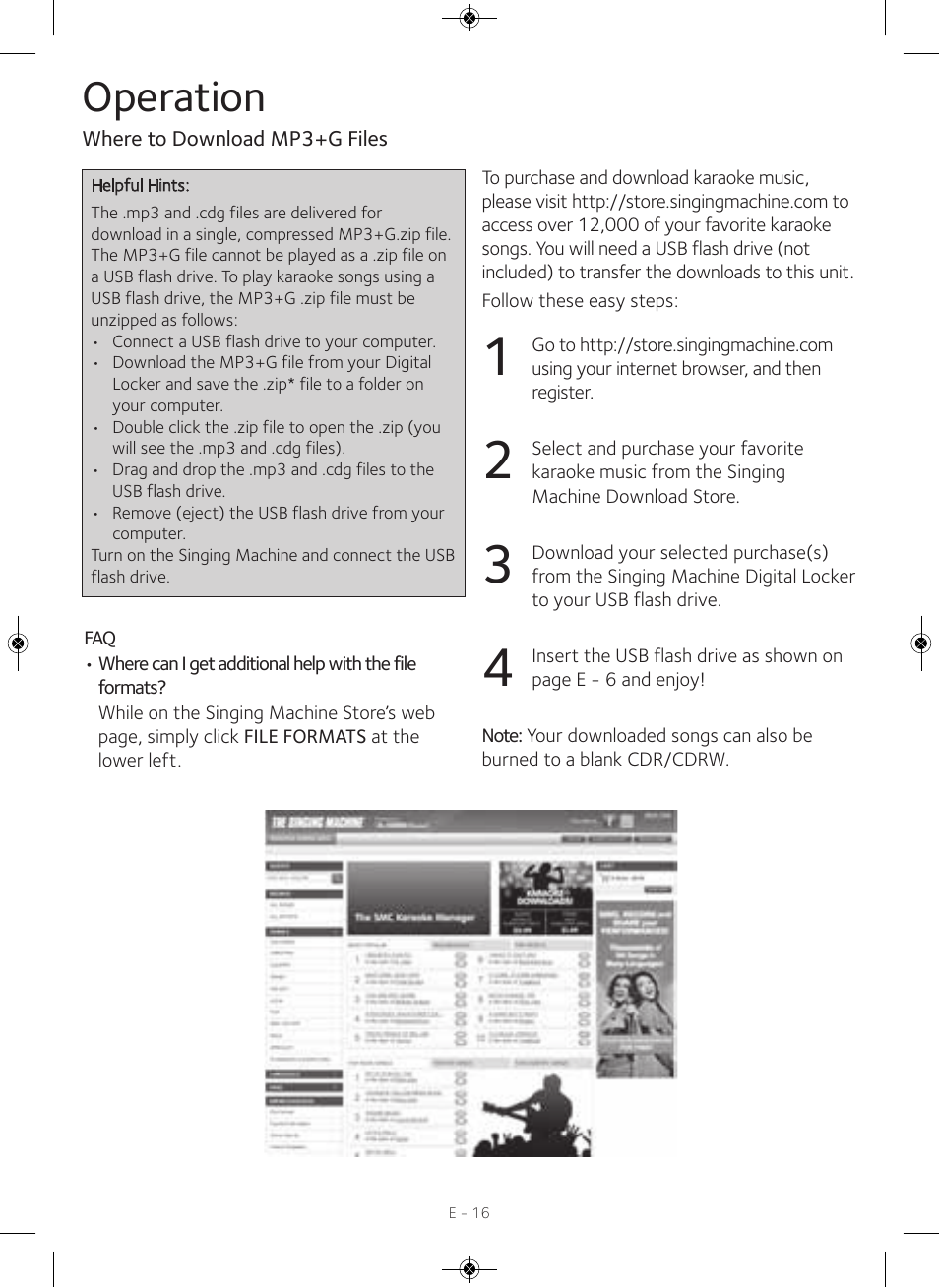 Operation | Singing Machine iSM990 User Manual | Page 17 / 40
