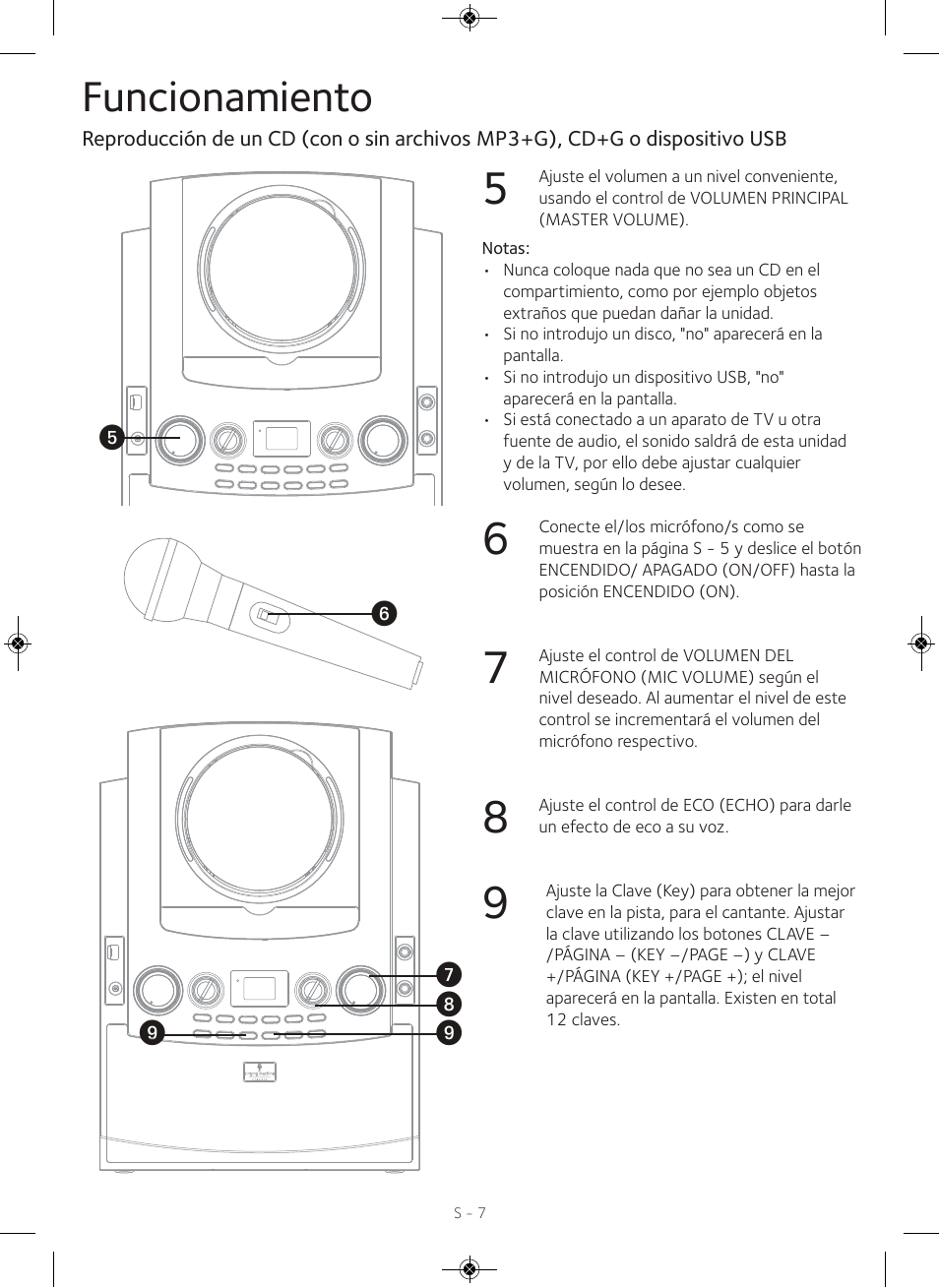 Funcionamiento | Singing Machine iSM990 User Manual | Page 27 / 40