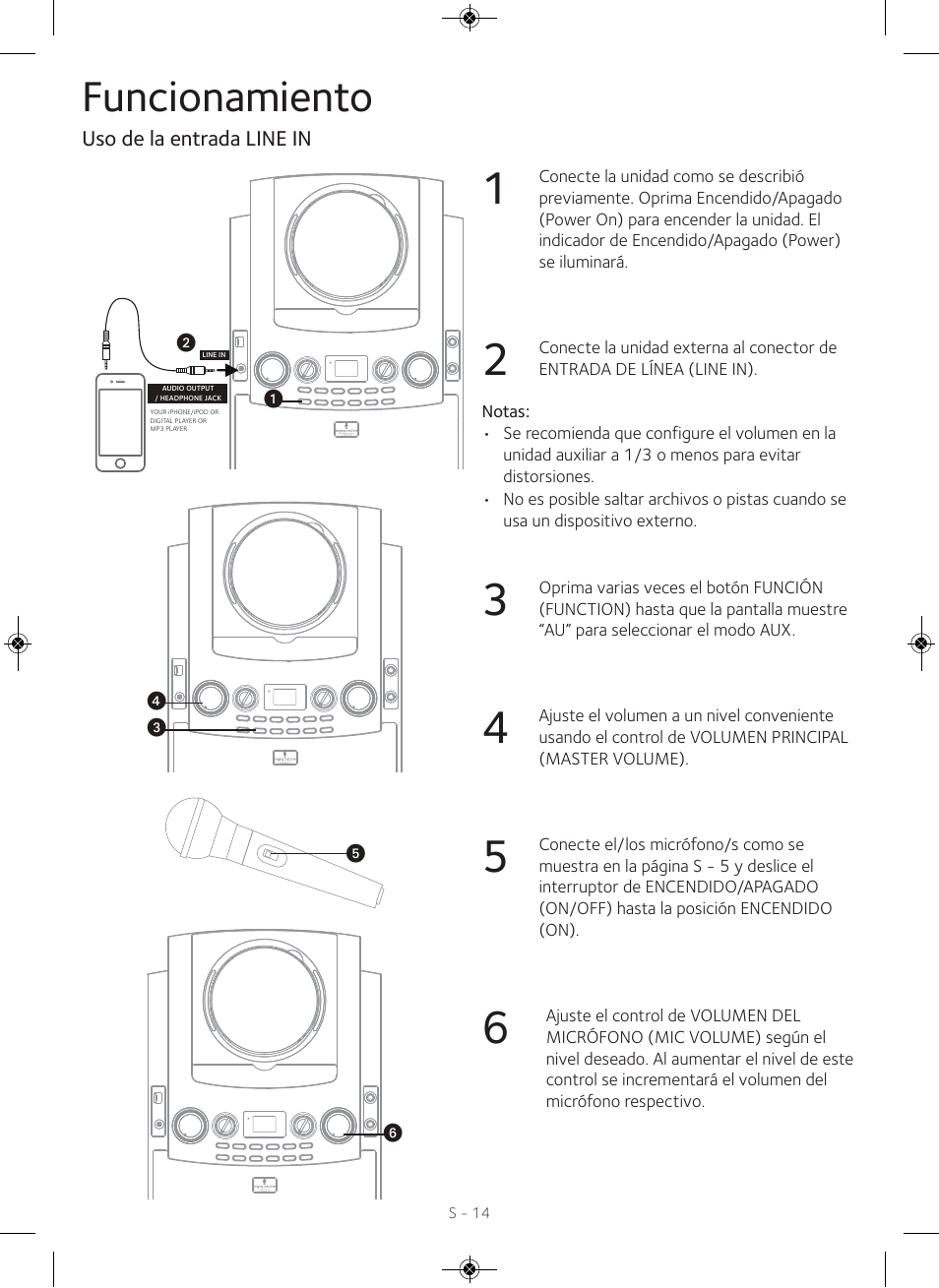 Funcionamiento | Singing Machine iSM990 User Manual | Page 34 / 40