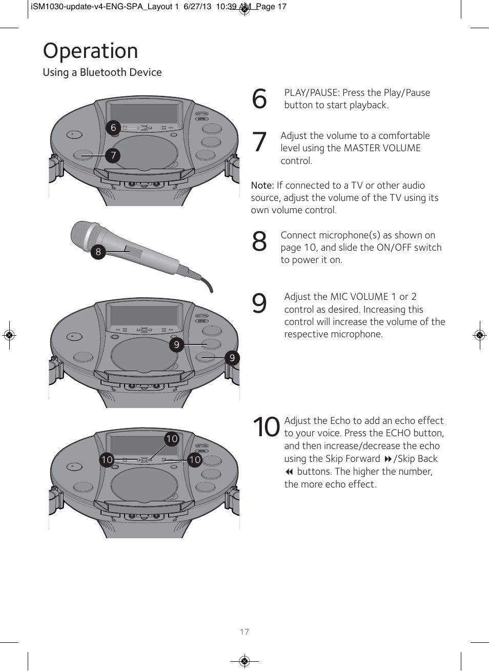 Operation | Singing Machine iSM1030 User Manual | Page 18 / 60