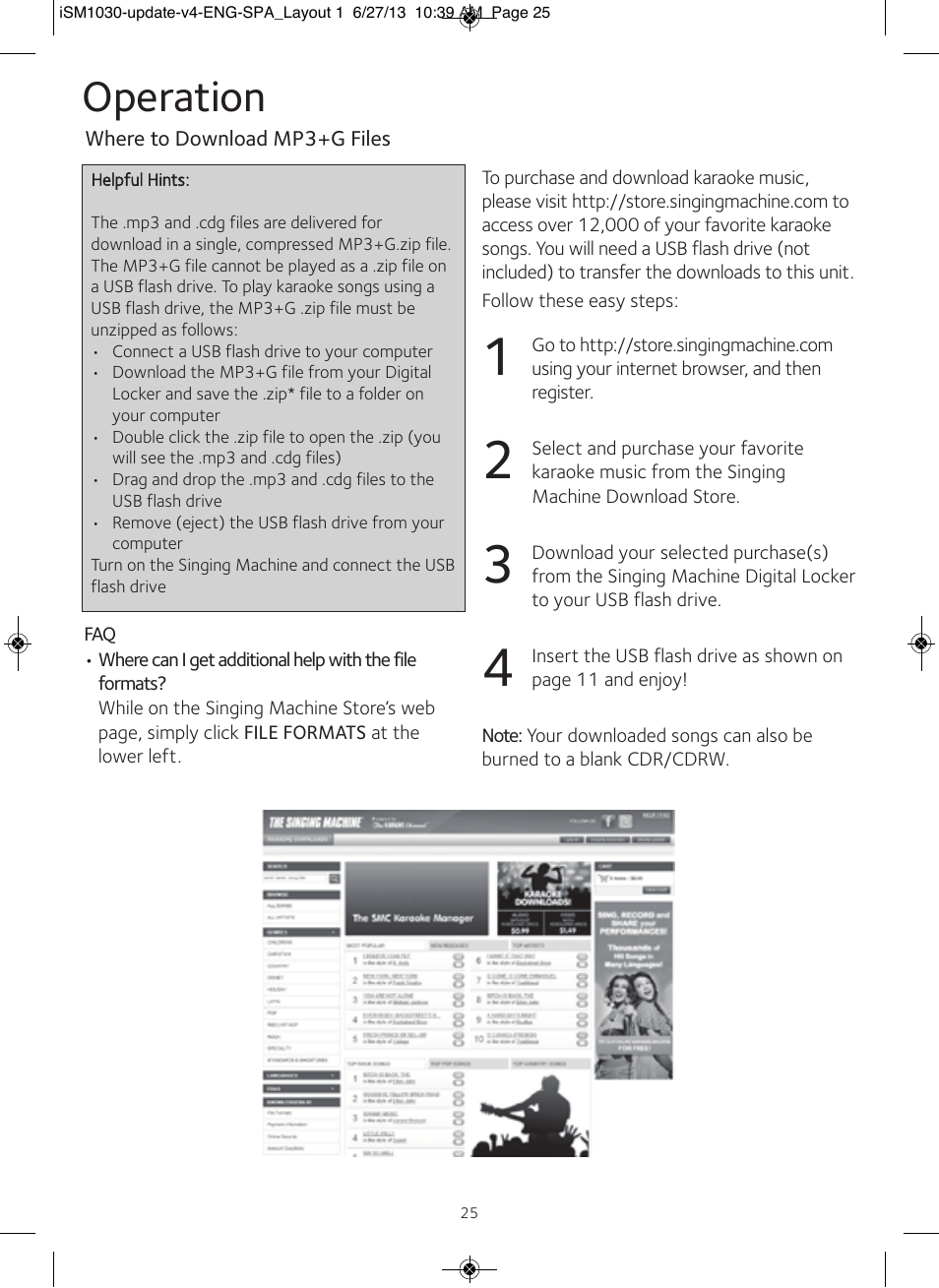 Operation | Singing Machine iSM1030 User Manual | Page 26 / 60