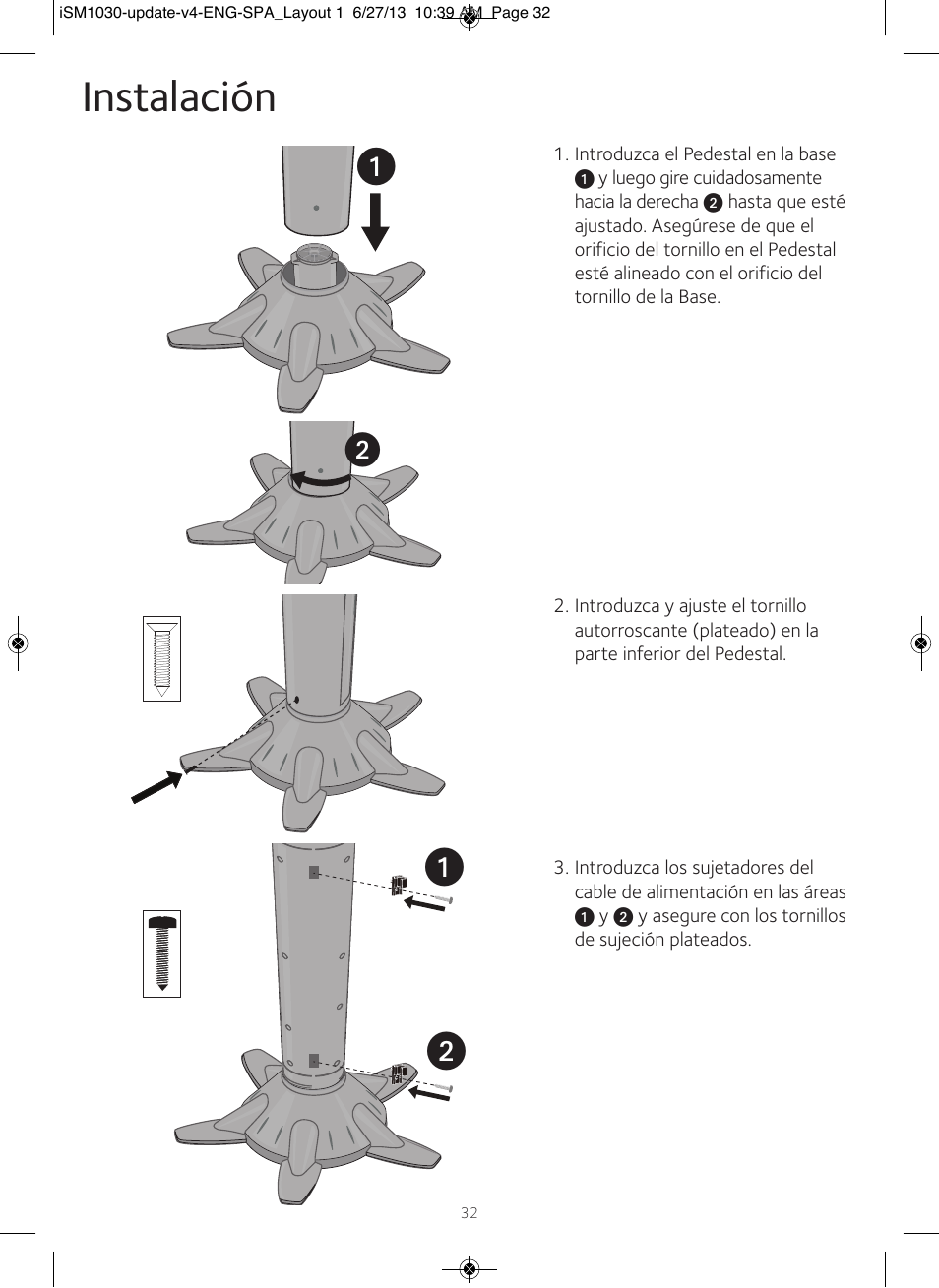 Instalación | Singing Machine iSM1030 User Manual | Page 33 / 60