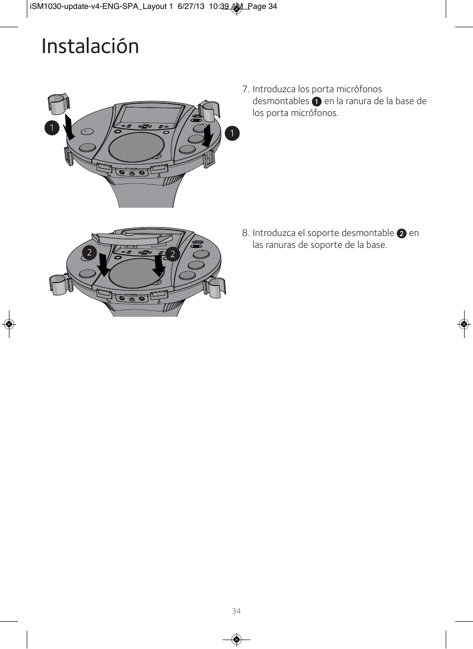 Instalación | Singing Machine iSM1030 User Manual | Page 35 / 60