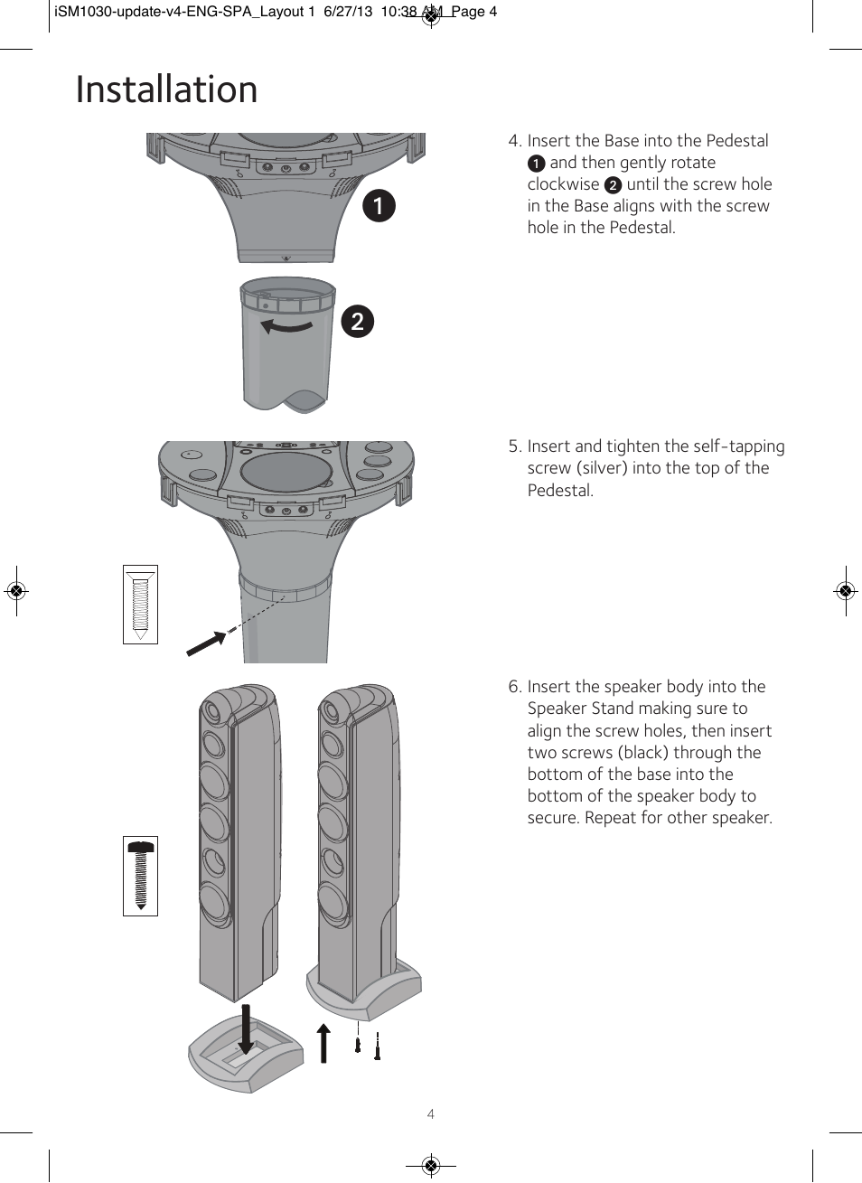 Installation | Singing Machine iSM1030 User Manual | Page 5 / 60