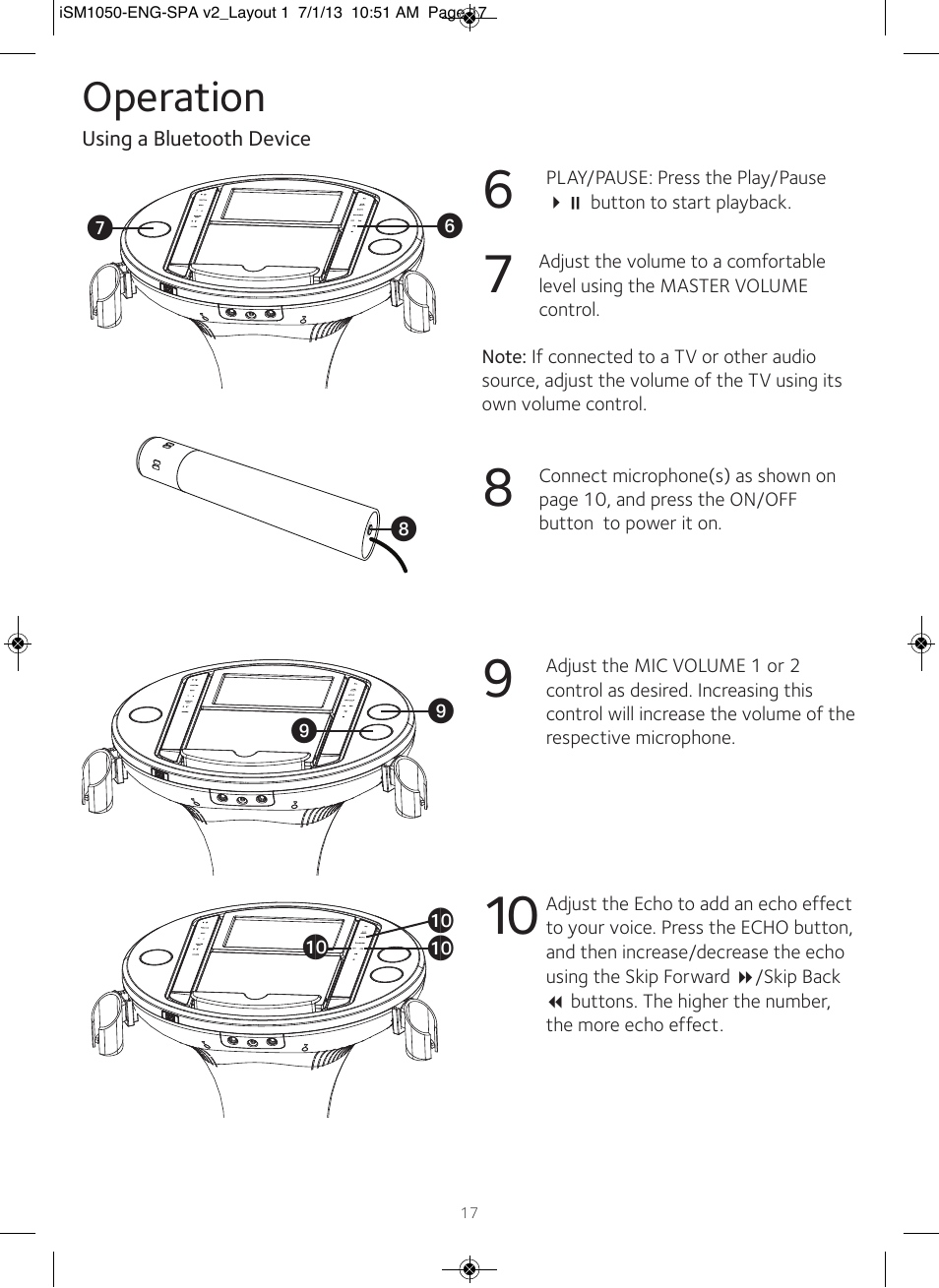 Operation | Singing Machine iSM1050 User Manual | Page 18 / 58