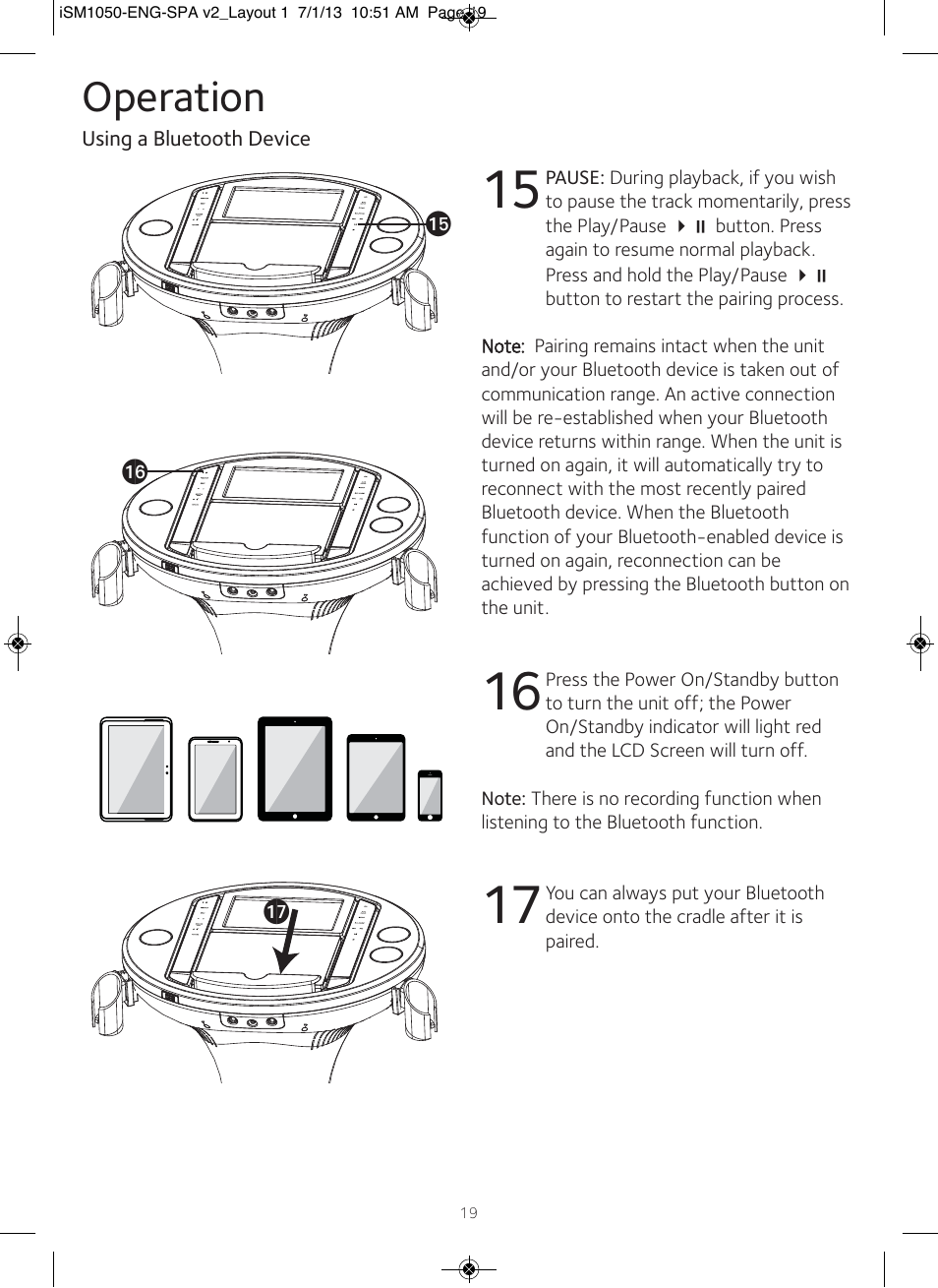 Operation | Singing Machine iSM1050 User Manual | Page 20 / 58