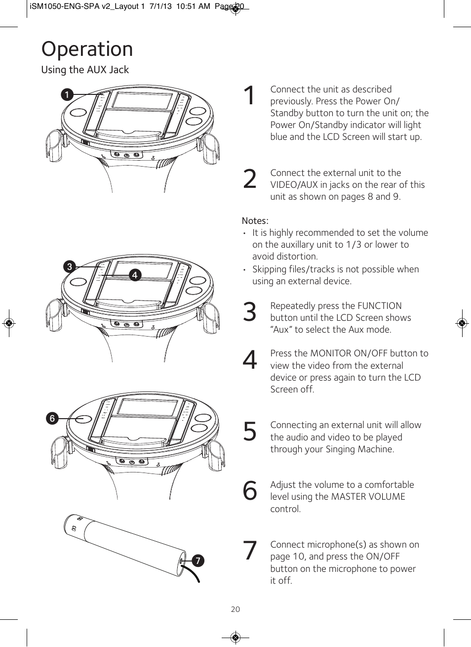 Operation | Singing Machine iSM1050 User Manual | Page 21 / 58