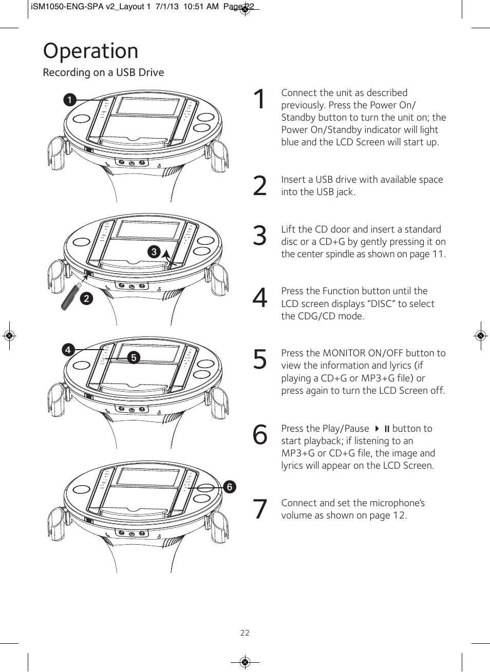 Operation | Singing Machine iSM1050 User Manual | Page 23 / 58
