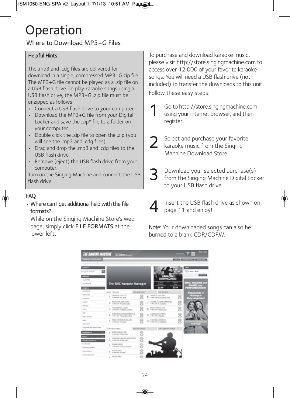 Operation | Singing Machine iSM1050 User Manual | Page 25 / 58