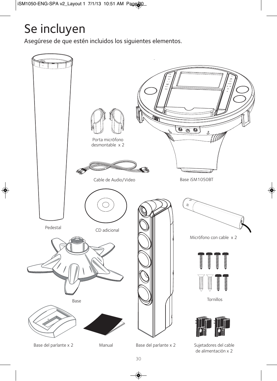 Se incluyen | Singing Machine iSM1050 User Manual | Page 31 / 58