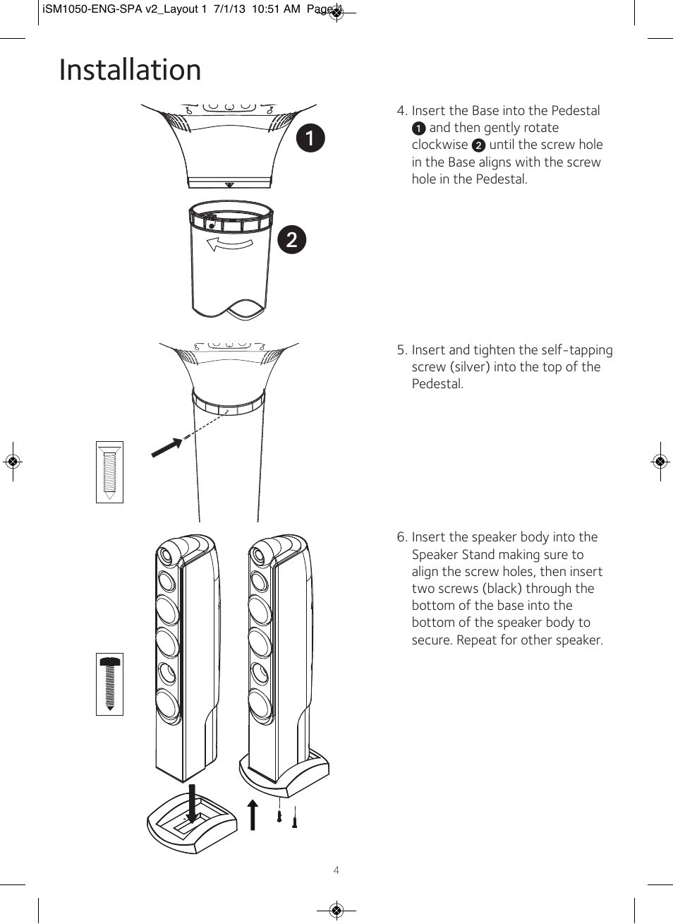 Installation | Singing Machine iSM1050 User Manual | Page 5 / 58