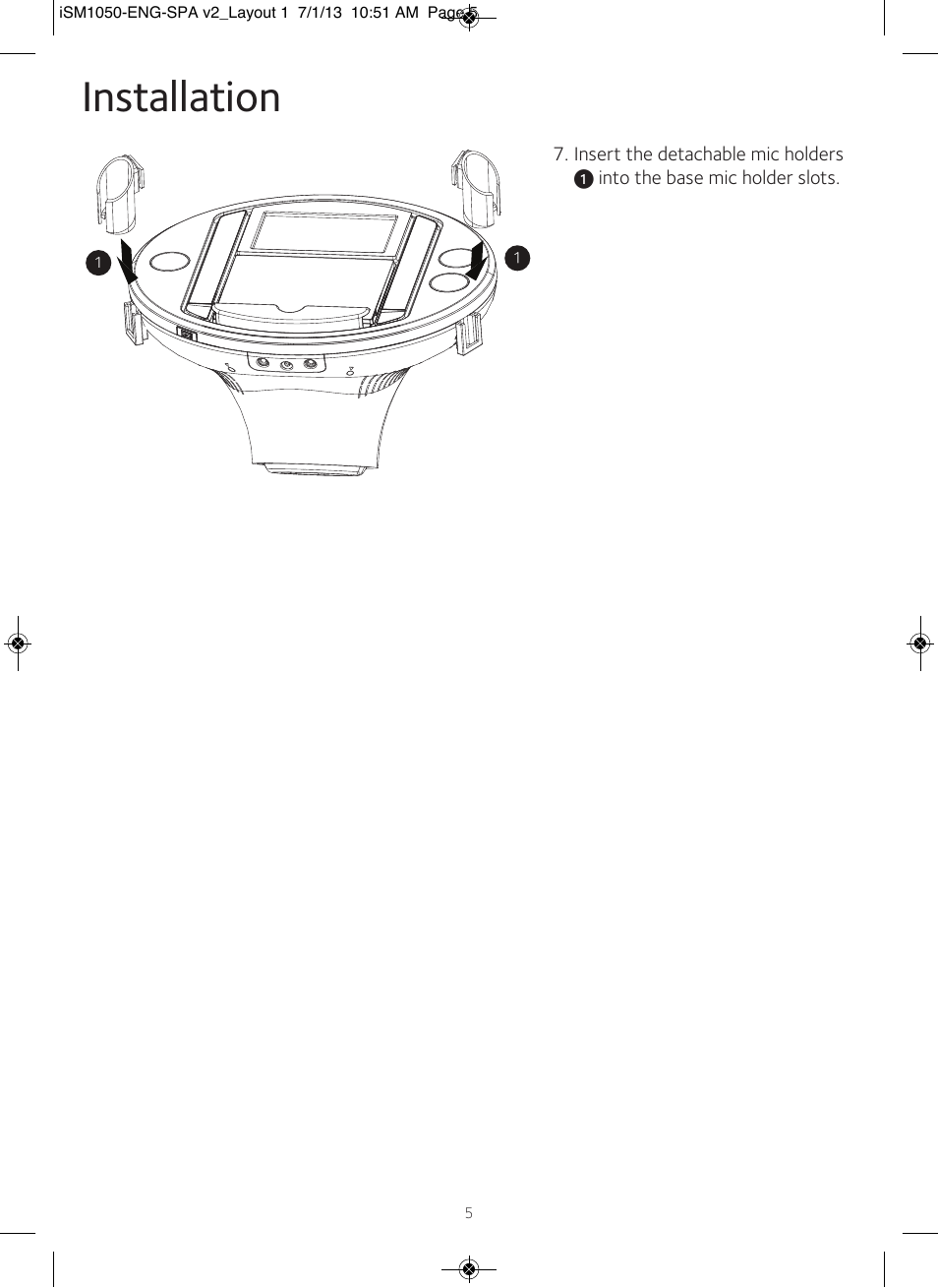 Installation | Singing Machine iSM1050 User Manual | Page 6 / 58