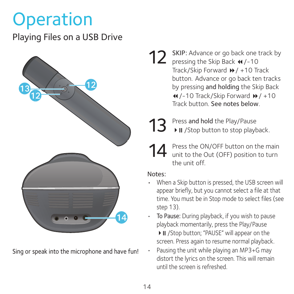 Operation, Al am | Singing Machine 4TV User Manual | Page 15 / 26