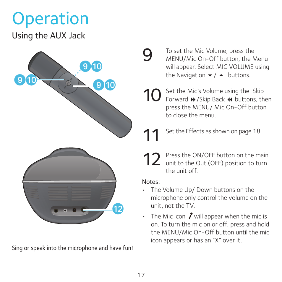 Operation | Singing Machine 4TV User Manual | Page 18 / 26