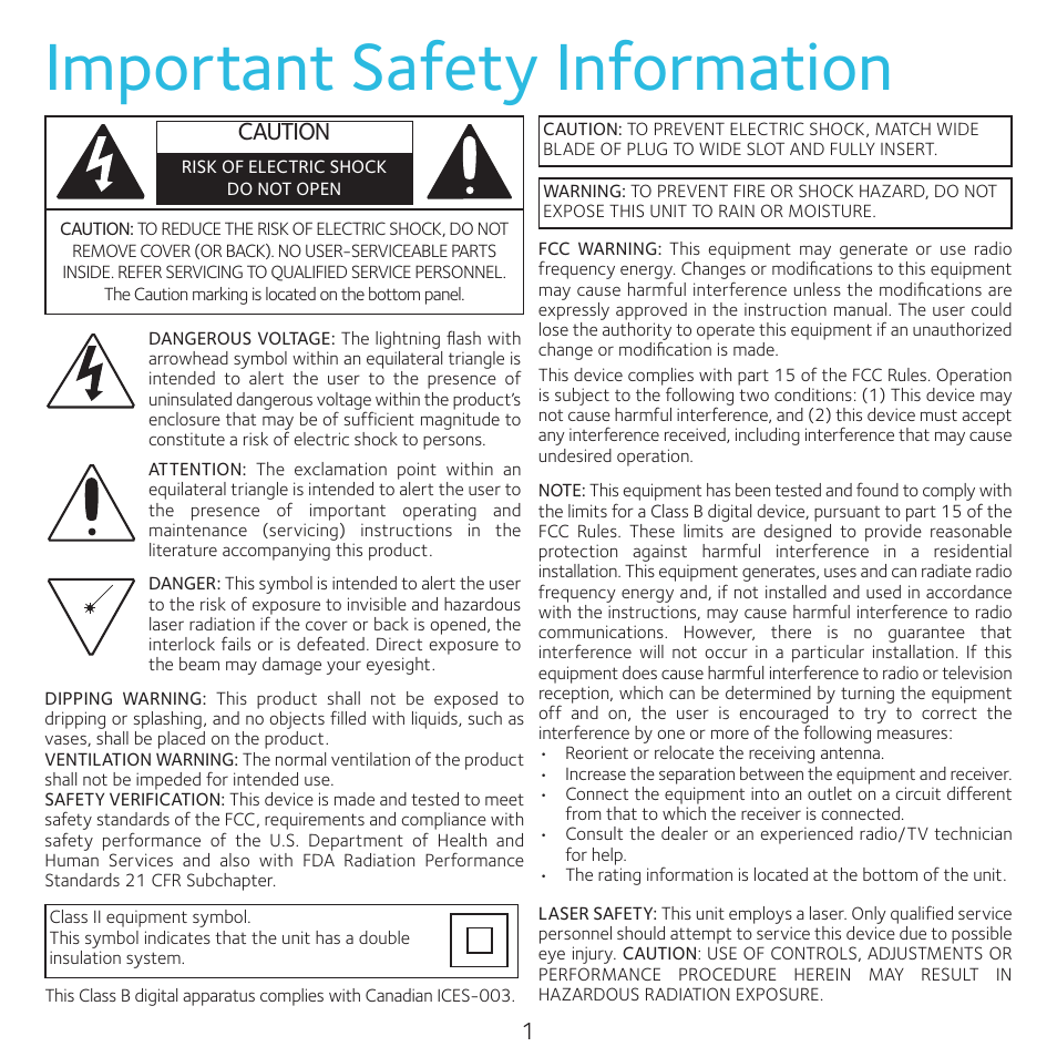 Important safety information, Caution | Singing Machine 4TV User Manual | Page 2 / 26