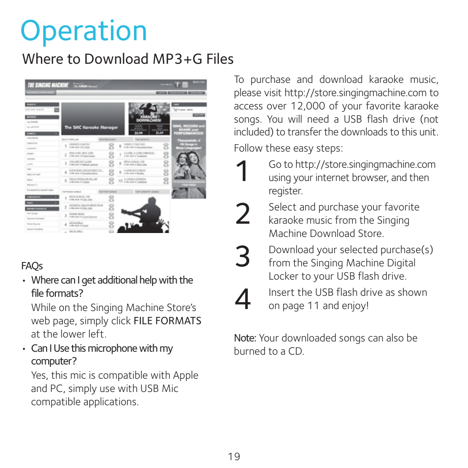 Operation | Singing Machine 4TV User Manual | Page 20 / 26