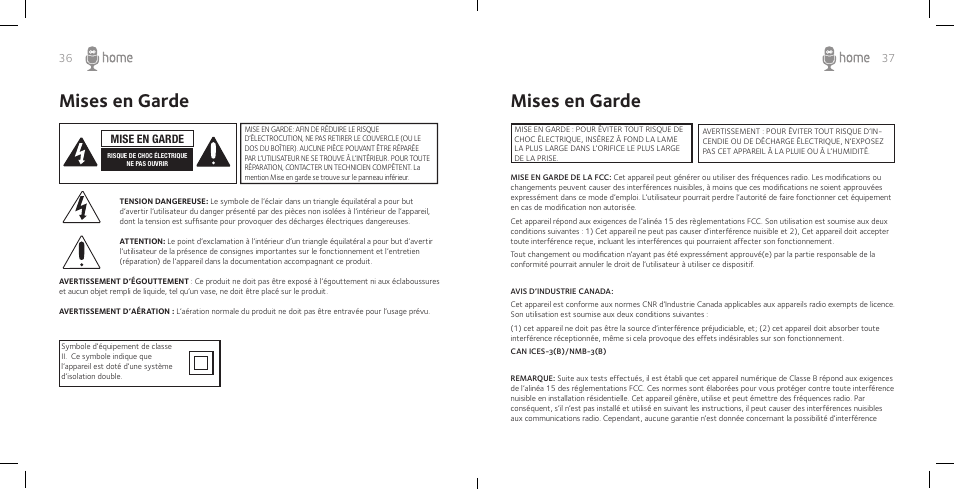 Mises en garde | Singing Machine SM Home User Manual | Page 20 / 28