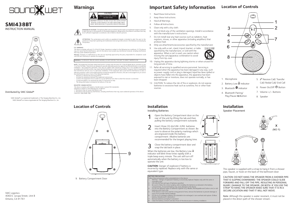 Singing Machine SMI438 User Manual | 2 pages