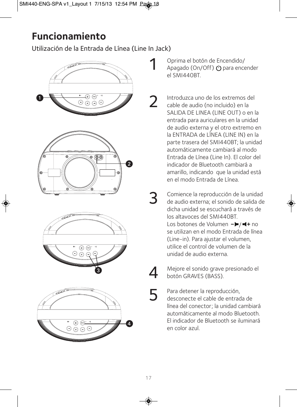 Funcionamiento | Singing Machine SMI440 User Manual | Page 18 / 22