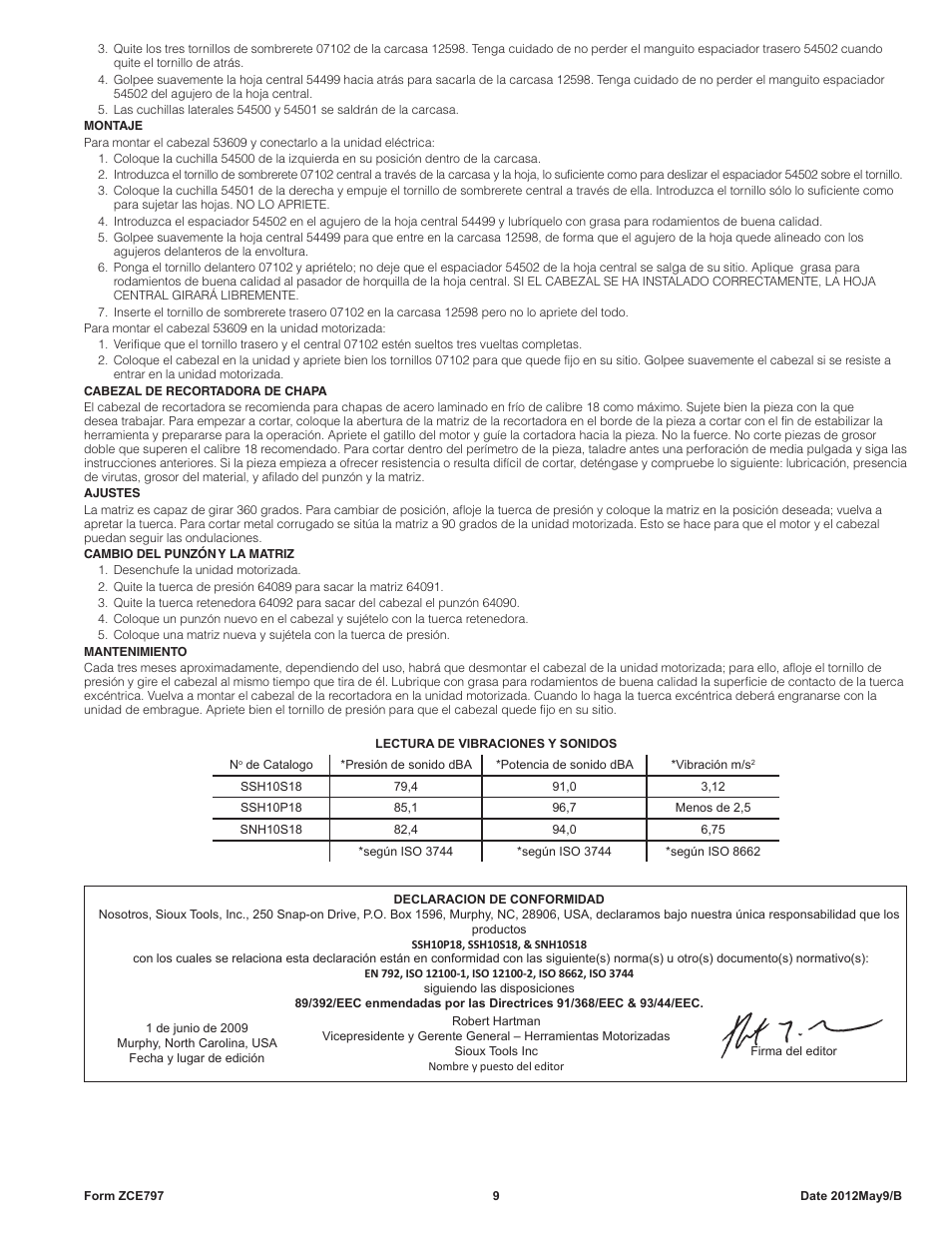Sioux Tools SNH10S18 NIBBLER User Manual | Page 9 / 27