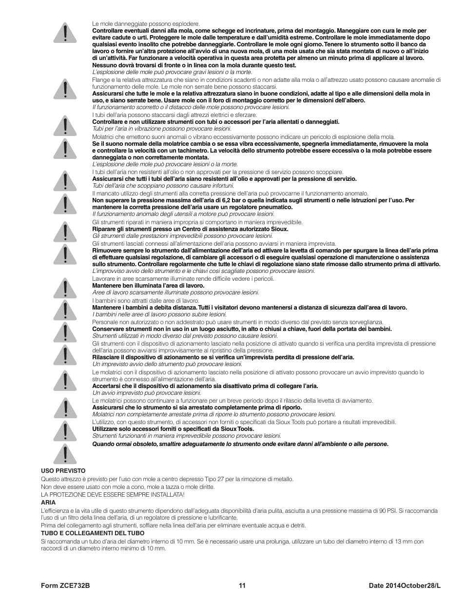 Sioux Tools SWG10AXL User Manual | Page 11 / 34