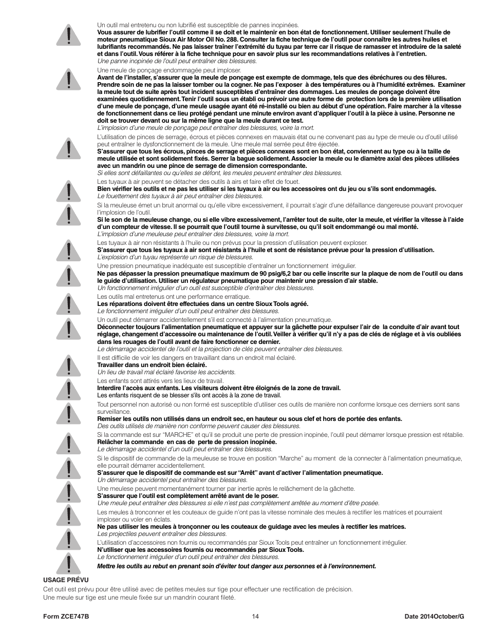 Sioux Tools SAG10AX User Manual | Page 14 / 34
