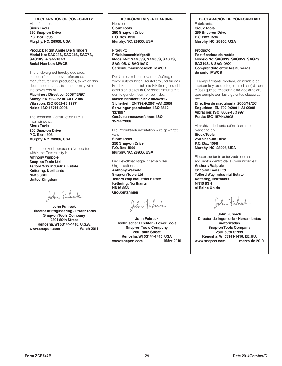 Sioux Tools SAG10AX User Manual | Page 29 / 34