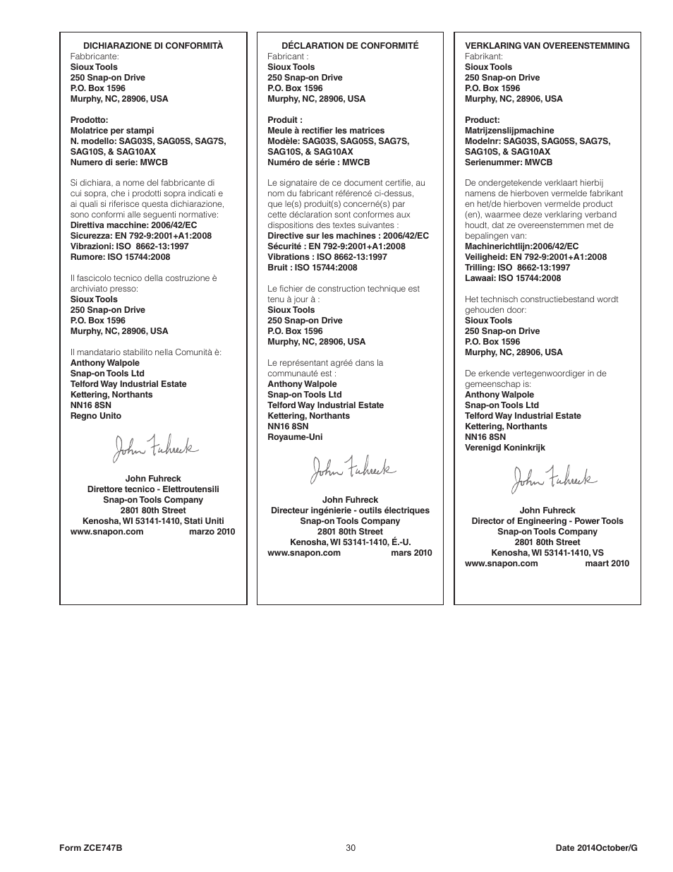 Sioux Tools SAG10AX User Manual | Page 30 / 34