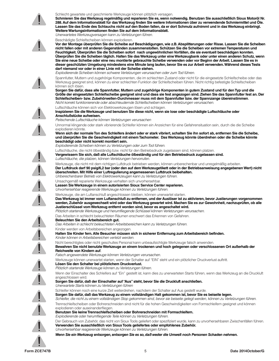 Sioux Tools SAG10AX User Manual | Page 5 / 34