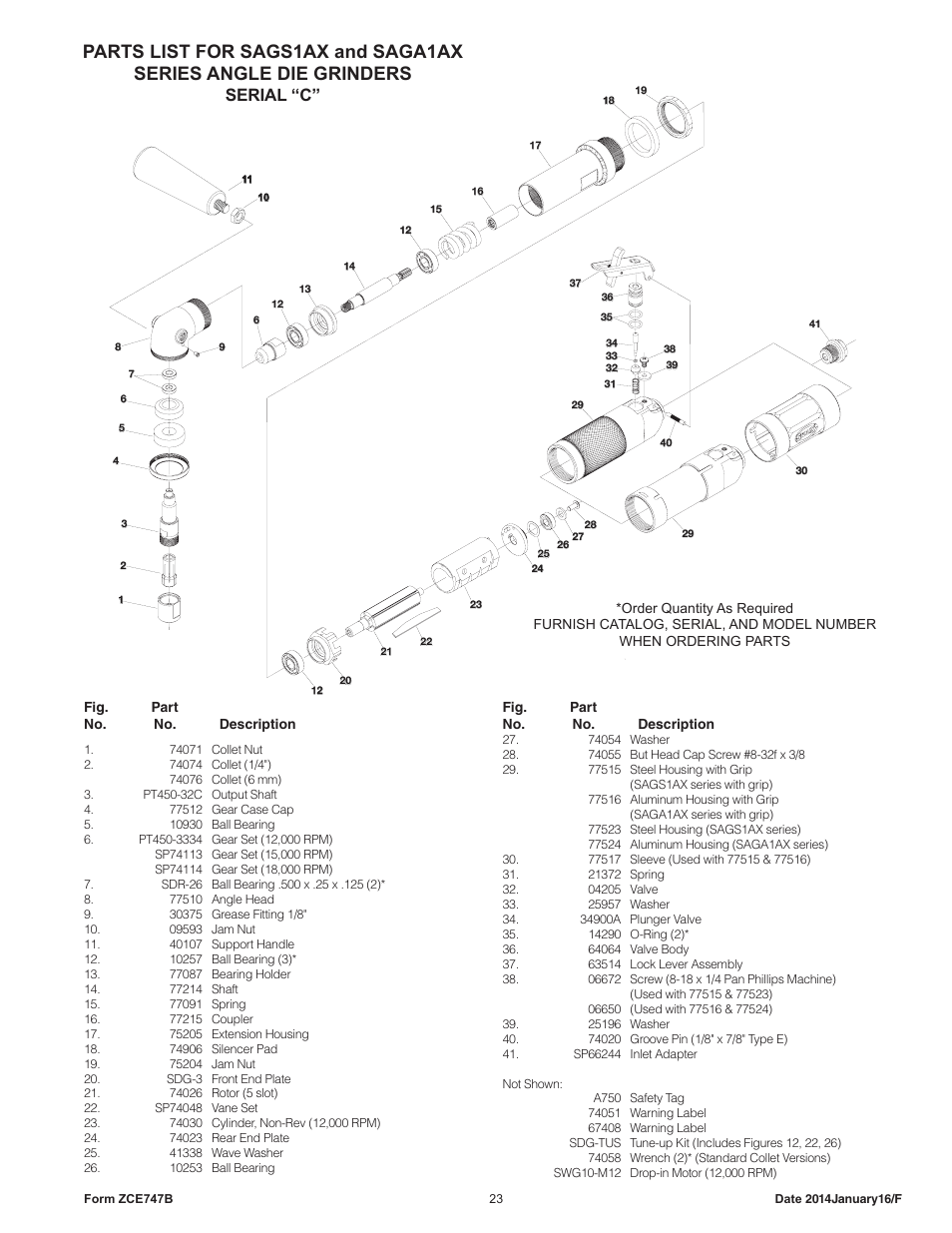 Serial “c | Sioux Tools SAG10AX User Manual | Page 23 / 33