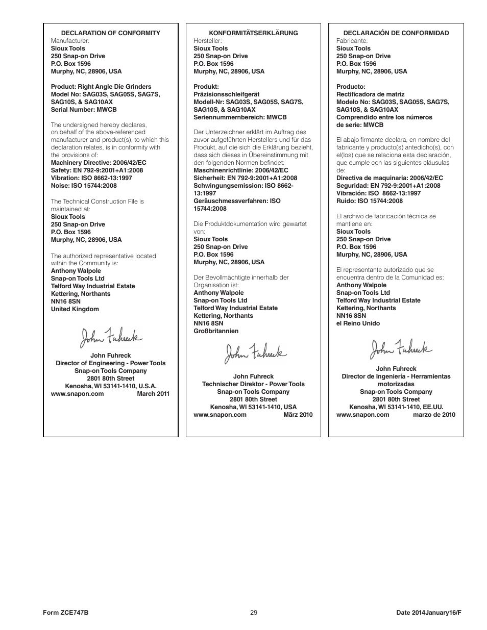 Sioux Tools SAG10AX User Manual | Page 29 / 33