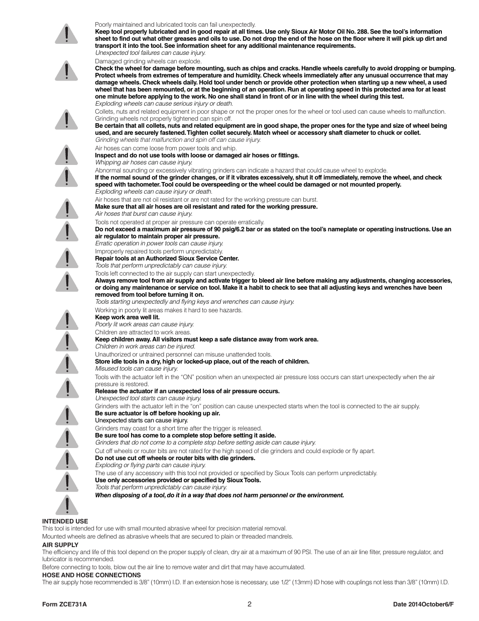 Sioux Tools STXG10S User Manual | Page 2 / 36