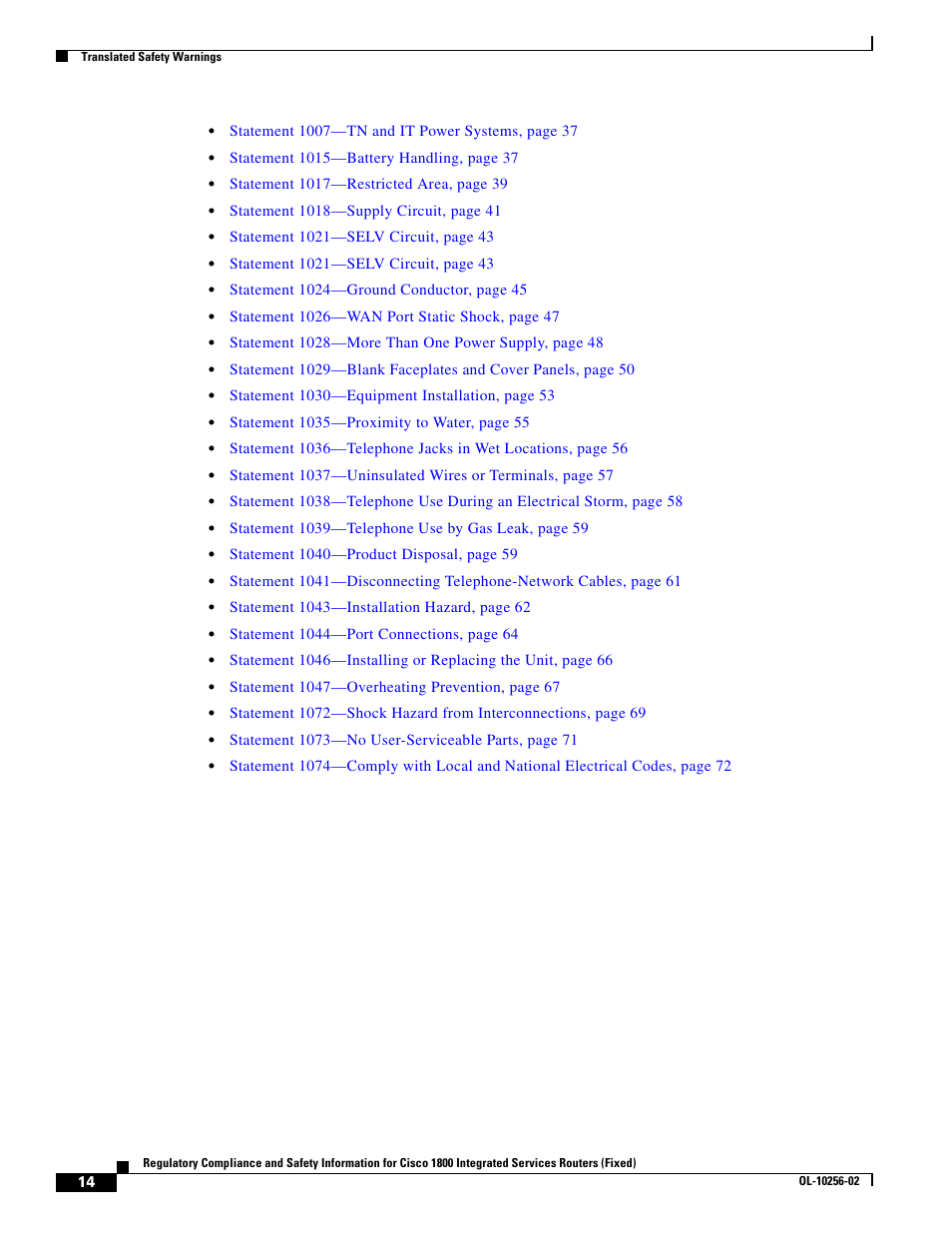 Cisco 1800 User Manual | Page 14 / 74