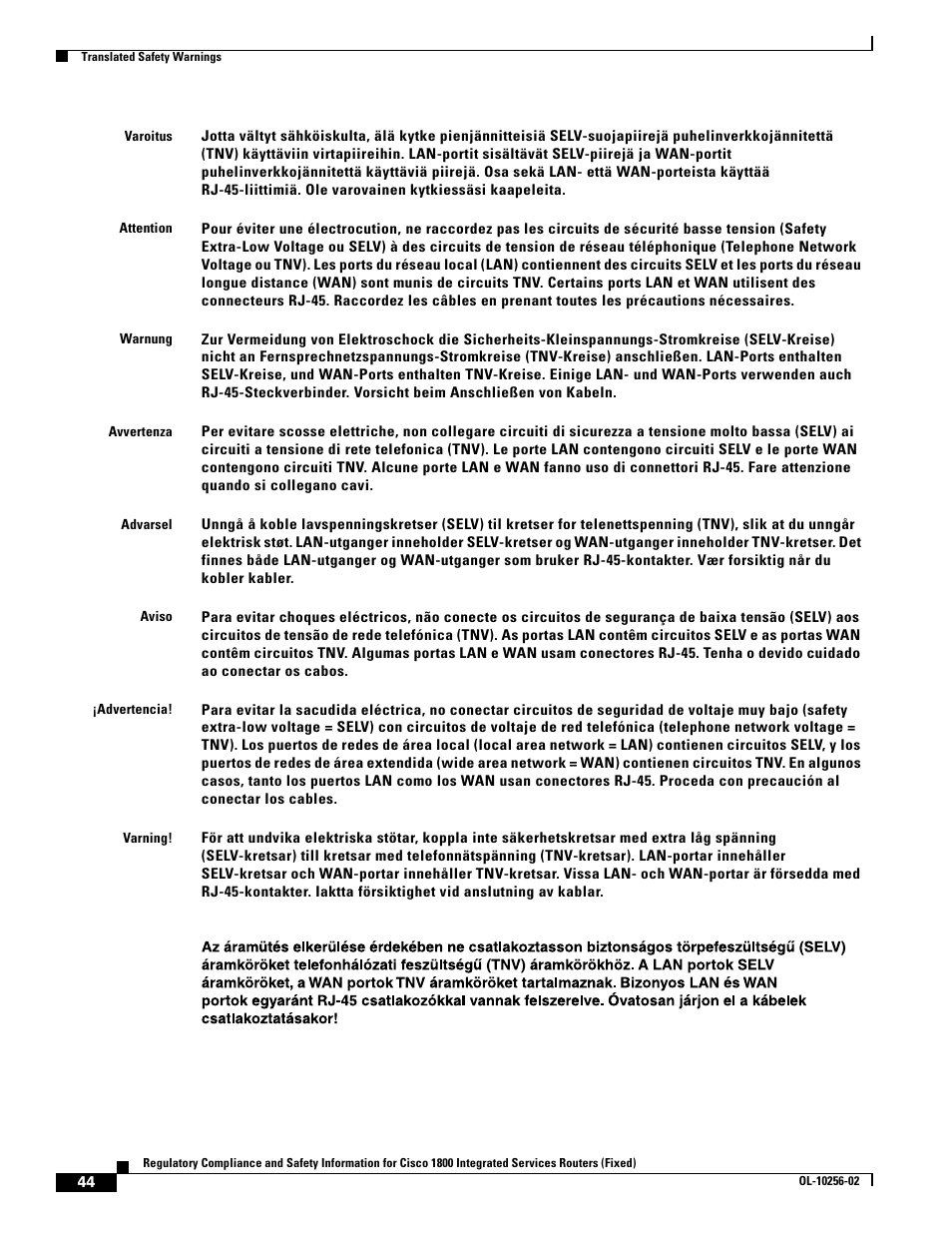 Cisco 1800 User Manual | Page 44 / 74