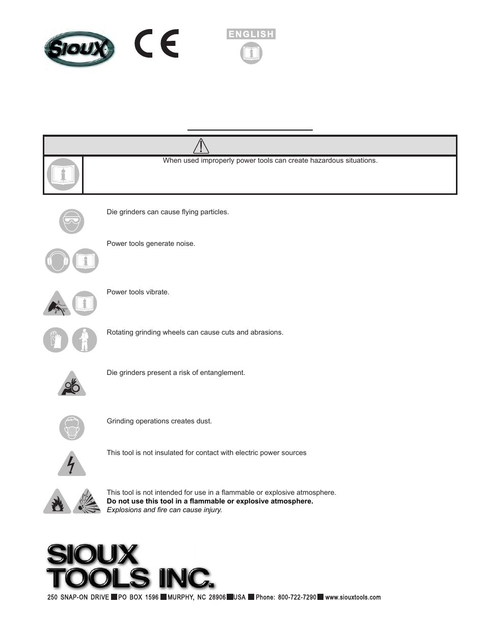 Sioux Tools SDG10P User Manual | 31 pages