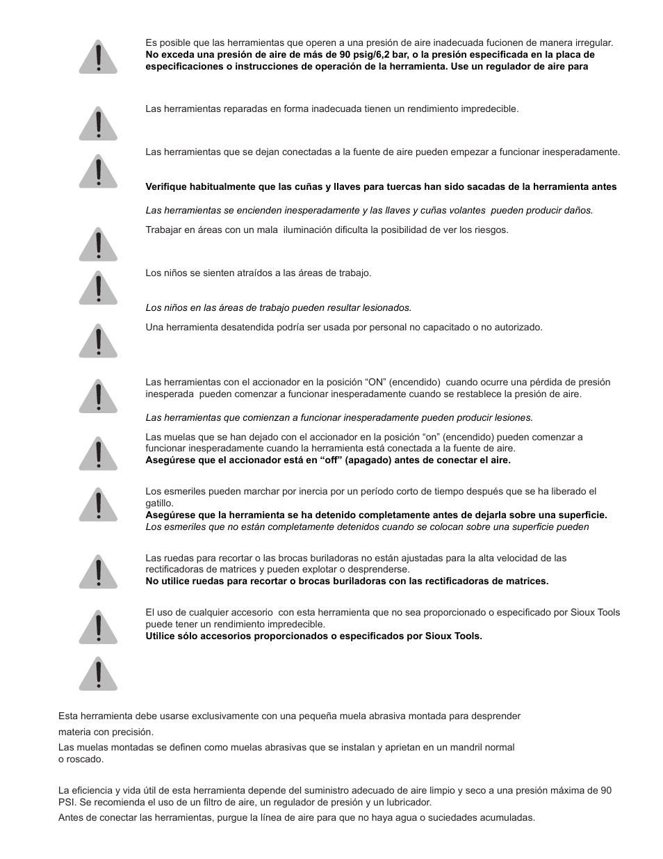 Sioux Tools SDG10P User Manual | Page 11 / 31