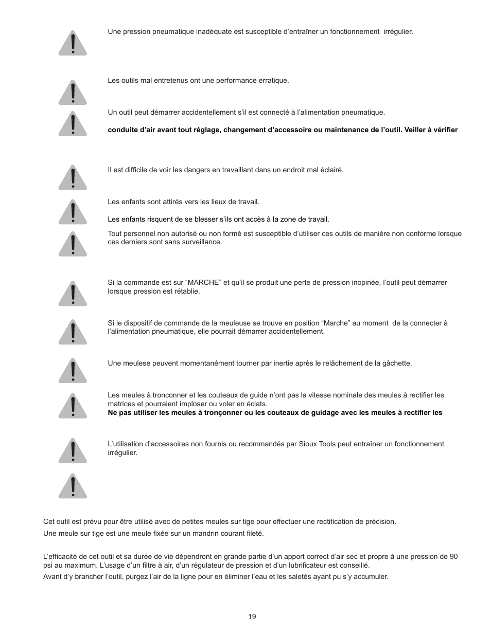 Sioux Tools SDG10P User Manual | Page 19 / 31