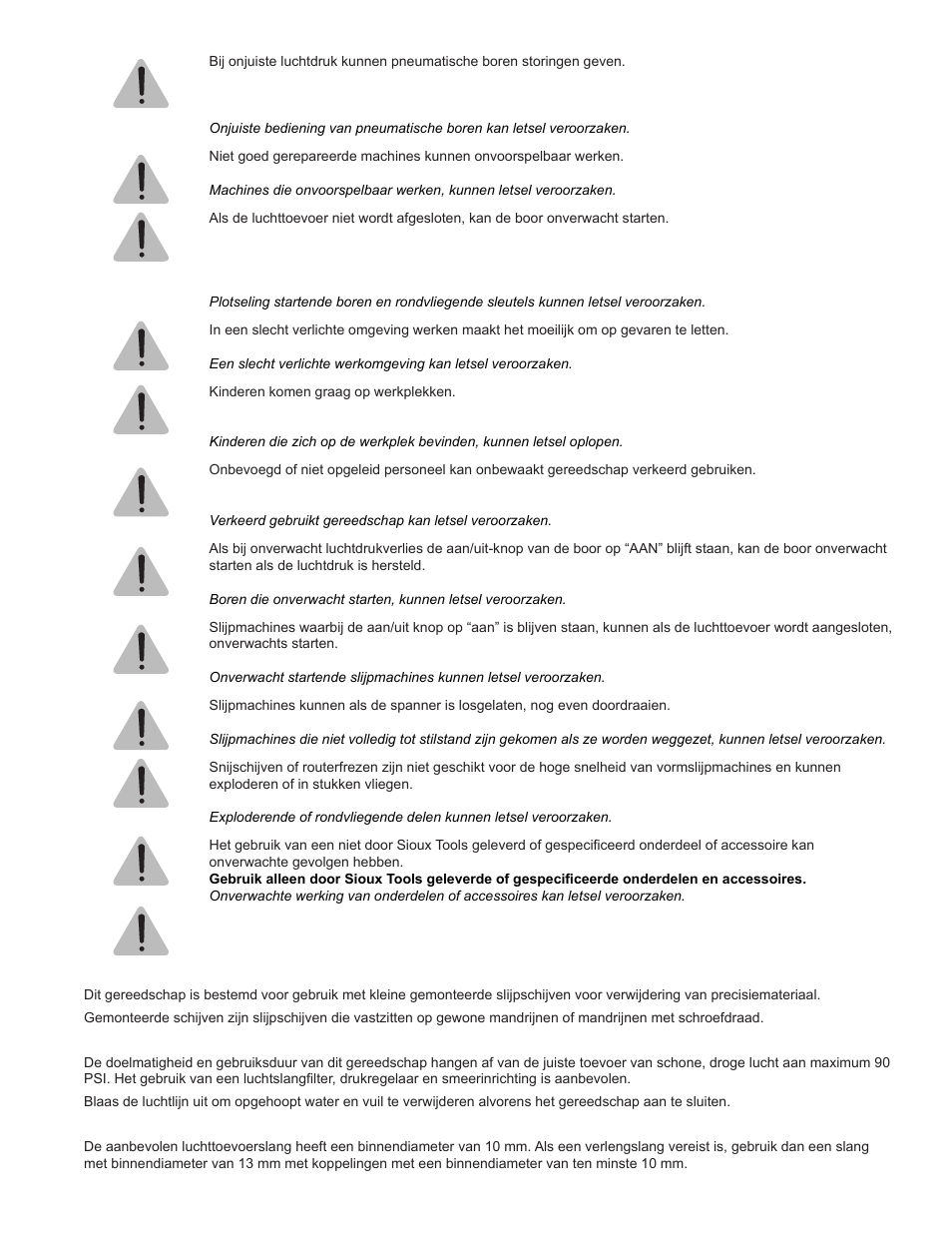 Sioux Tools SDG10P User Manual | Page 23 / 31