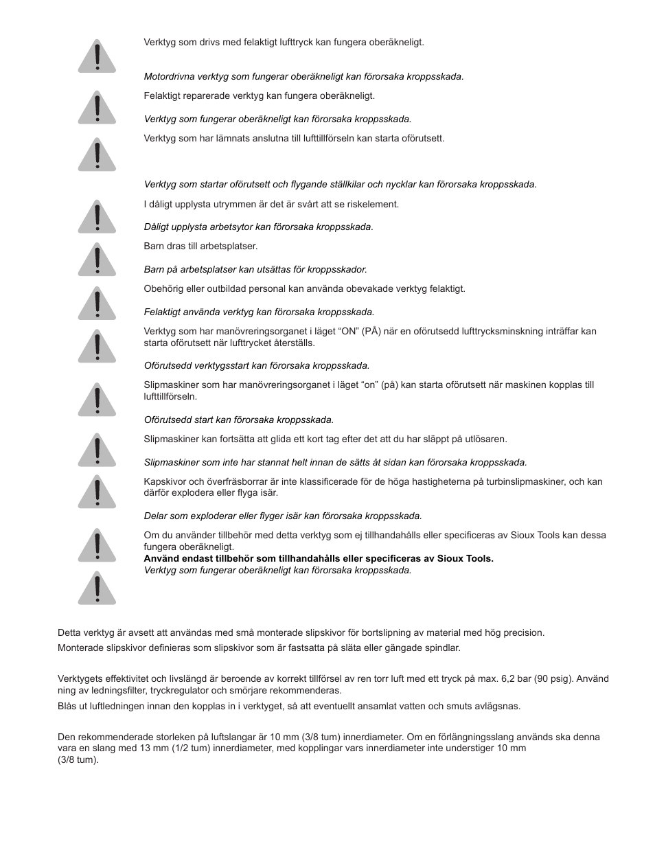 Sioux Tools SDG10P User Manual | Page 27 / 31