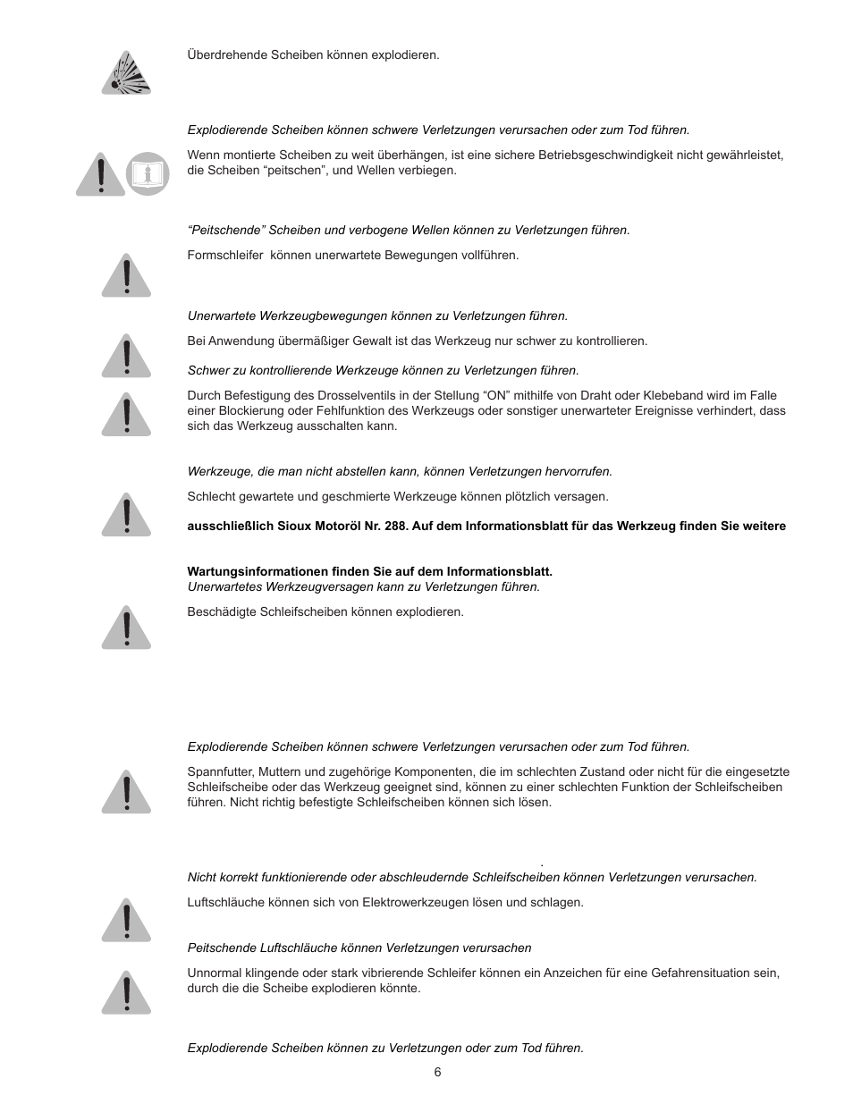 Sioux Tools SDG10P User Manual | Page 6 / 31