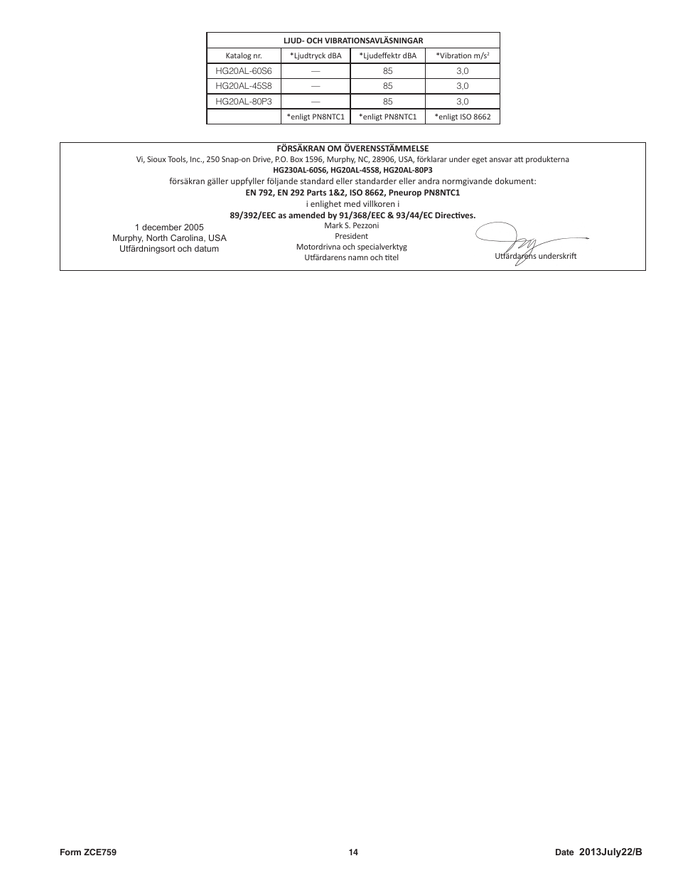 Sioux Tools HG20AL User Manual | Page 14 / 16