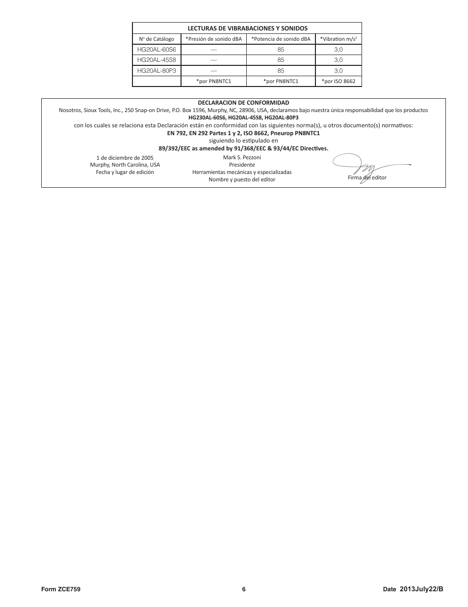 Sioux Tools HG20AL User Manual | Page 6 / 16