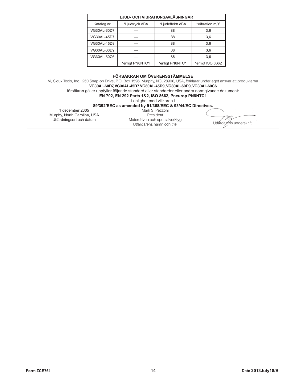 Sioux Tools VG30AL User Manual | Page 14 / 16